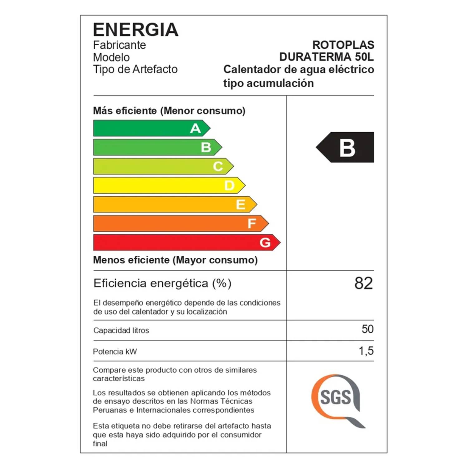 TERMA ELÉCTRICA ROTOPLAS DURATERMA 50 LITROS - 3