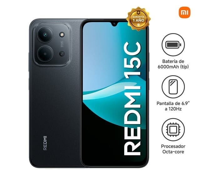 CELULAR XIAOMI REDMI 15C 4+4 GB 256GB 6000MAH NEGRO - 1