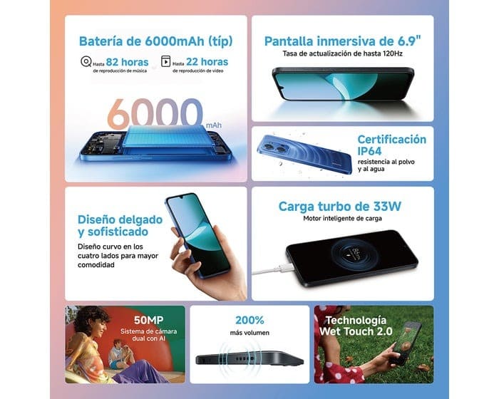 CELULAR XIAOMI REDMI 15C 4+4 GB 256GB 6000MAH NEGRO - 3