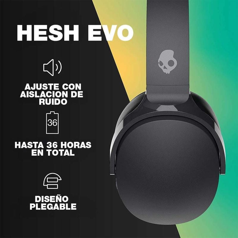 AUDIFONO BT SKULLCANDY OVER EAR HESH EVO NEGRO - 4