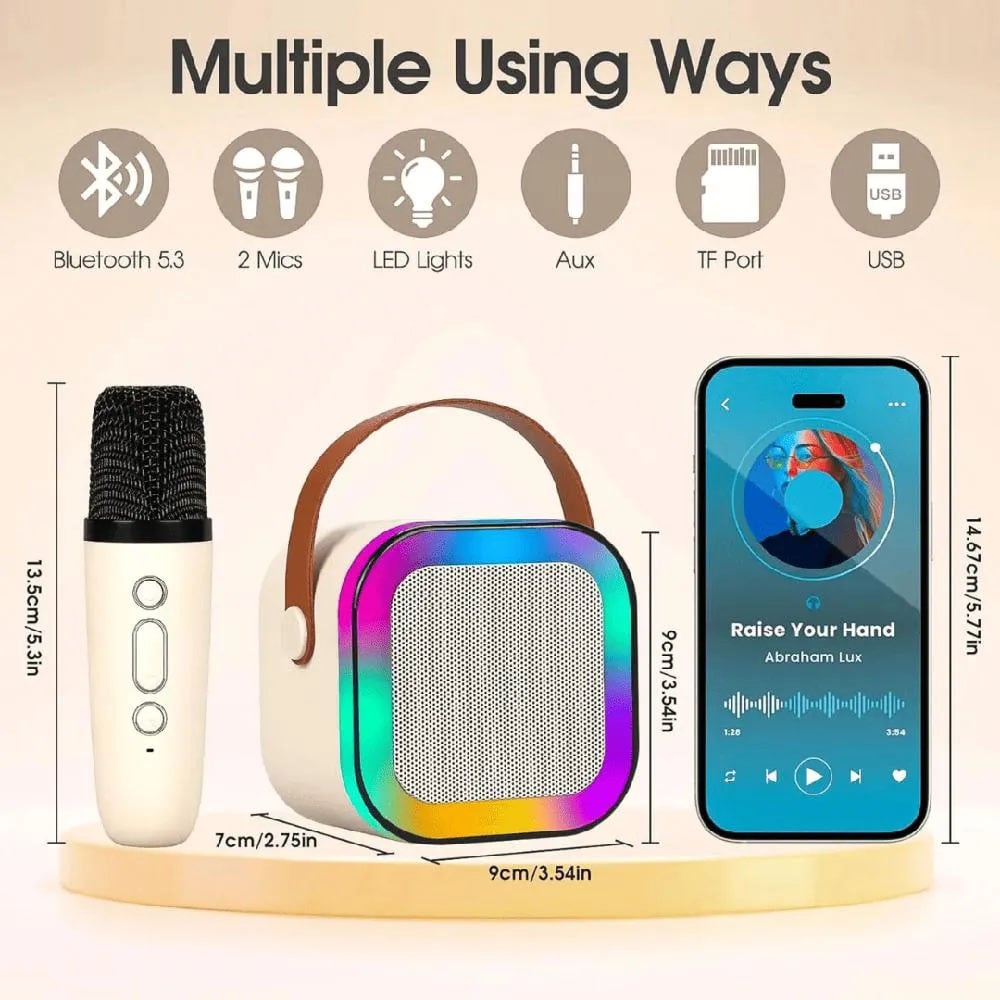 PARLANTE BLUETOOTH RGB K12 + MICRÓFONO - 4