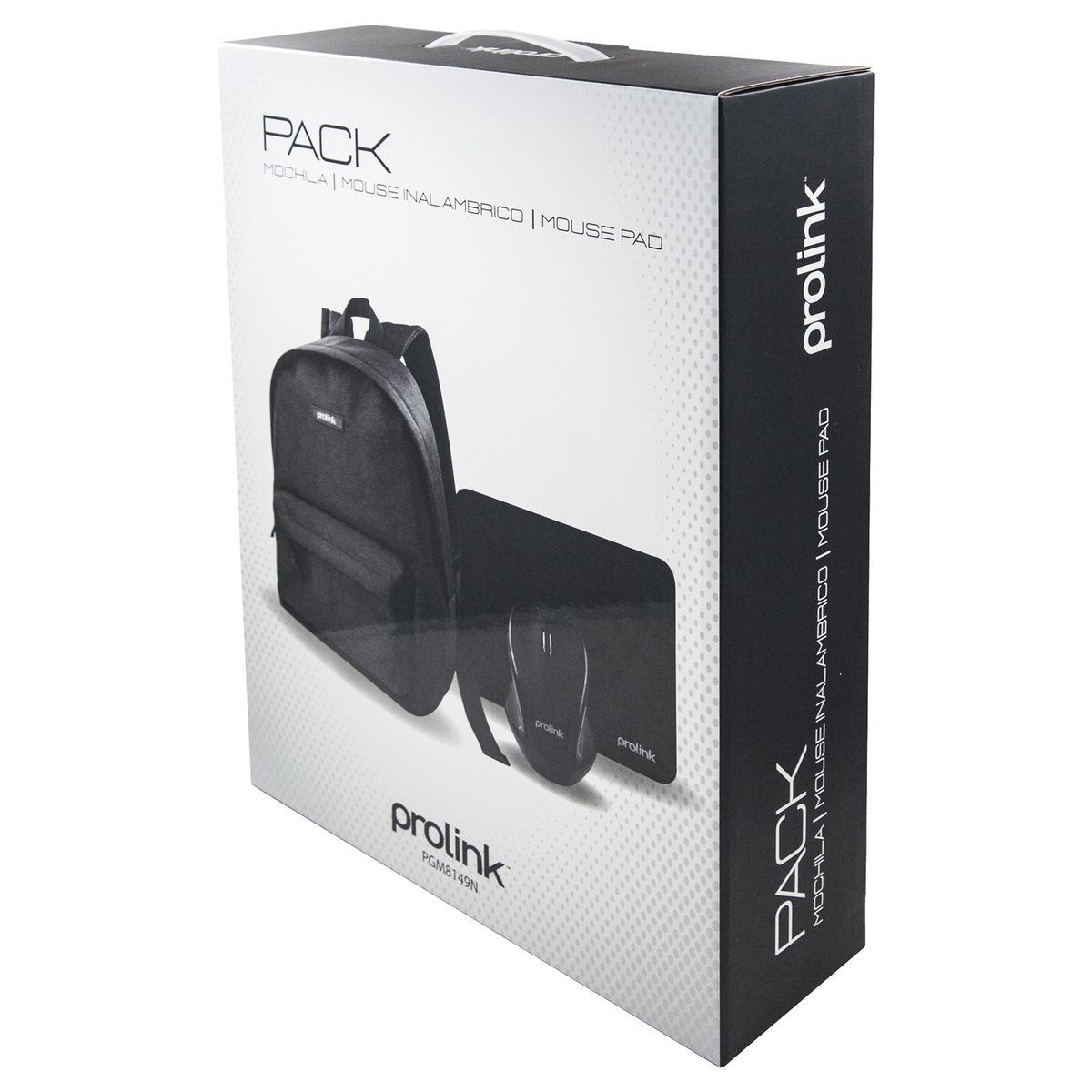 MOCHILA + MOUSE + TECLADO + MOUSEPAD NEGRO PROLINK - 1
