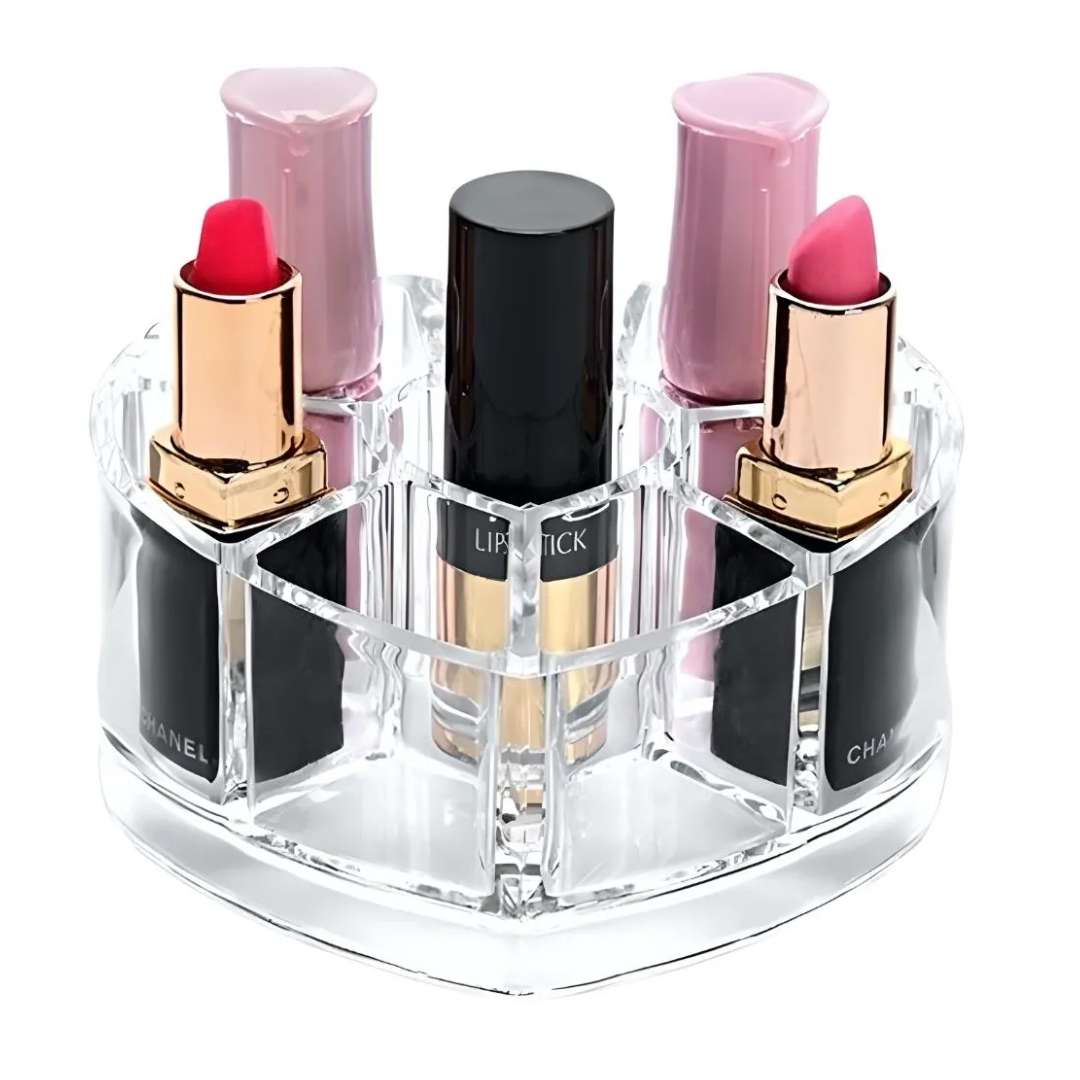 ORGANIZADOR ACRÍLICO DE MAQUILLAJE CORAZÓN - 1