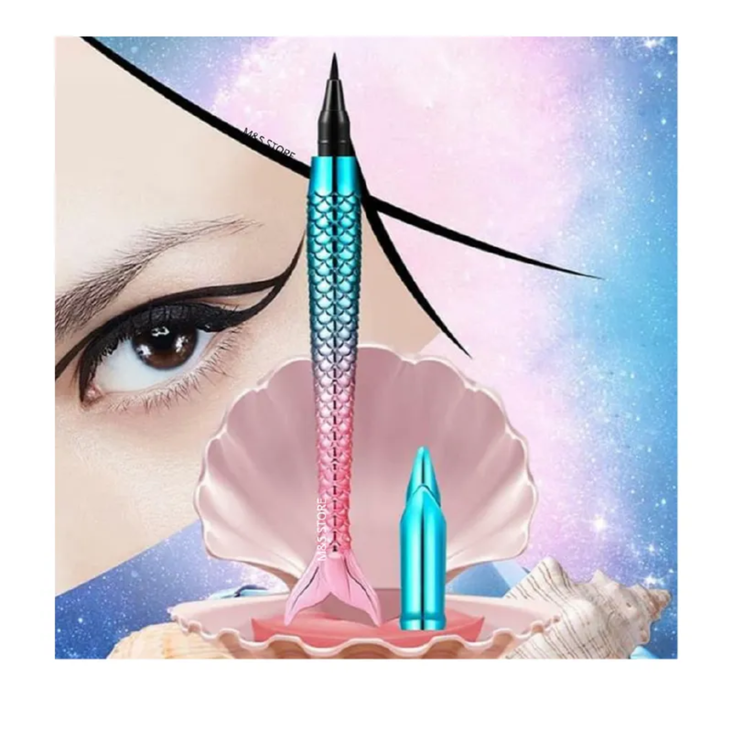 DELINEADOR PLUMON PARA OJOS BLACK ESTILO SIRENA - 2