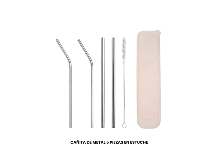CAÑITA DE METAL 5 PIEZAS EN ESTUCHE - 1