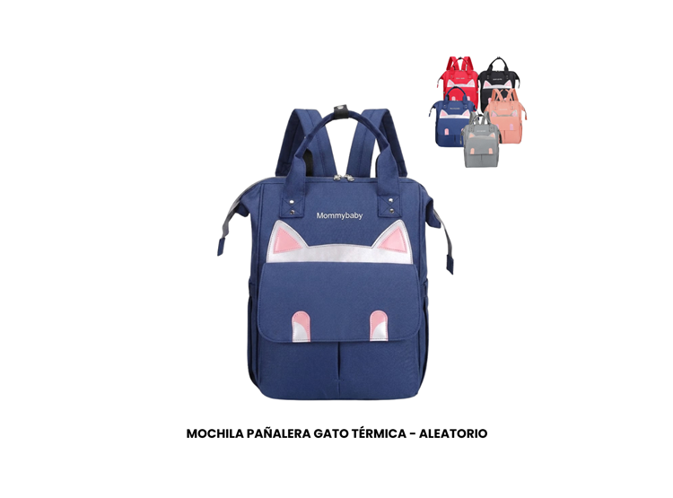 MOCHILA PAÑALERA GATO TÉRMICA - ALEATORIO - 1