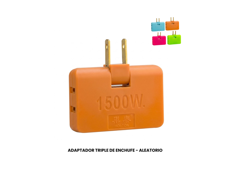 ADAPTADOR TRIPLE DE ENCHUFE - ALEATORIO - 1