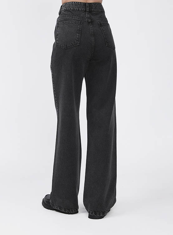 PALAZZO DENIM A LA CINTURA CON BOLSILLOS - 4