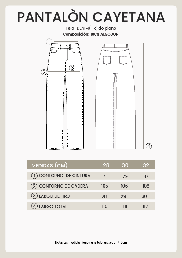 PANTALÓN JEAN RECTO CLÁSICO - CAYETANA - 2