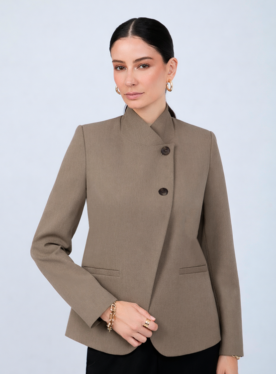 BLAZER ESTRUCTURADO CUELLO ALTO CRUZADO - CELINE - 1
