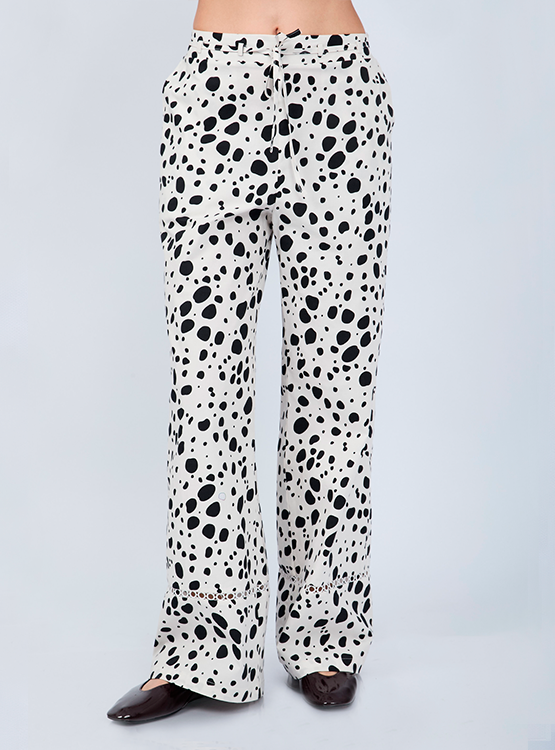 PANTALÓN PALAZZO DE ALGODÓN CON PRINT - ALBINA - 1