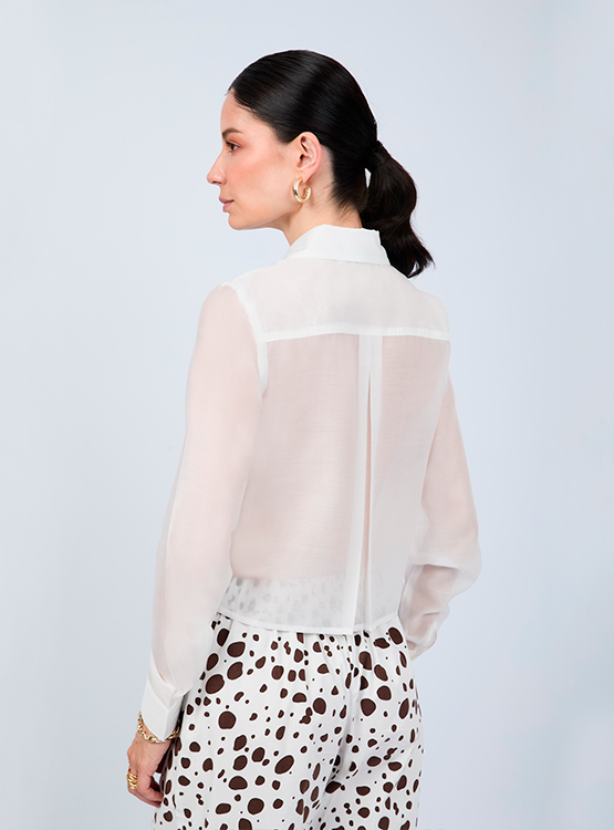 BLUSA SEMITRANSPARENTE MANGA LARGA ELEGANTE - BAMBOO - 3