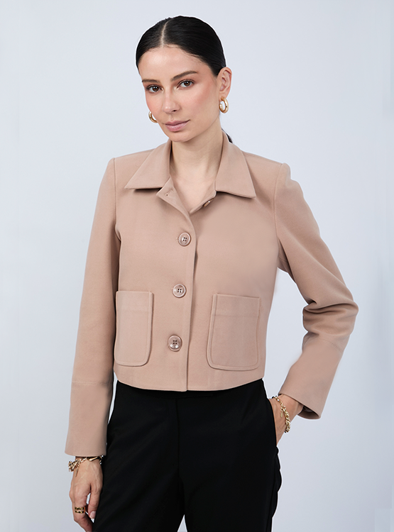 CASACA CORTA CON CUELLO CAMISERO - AMALIA - 1