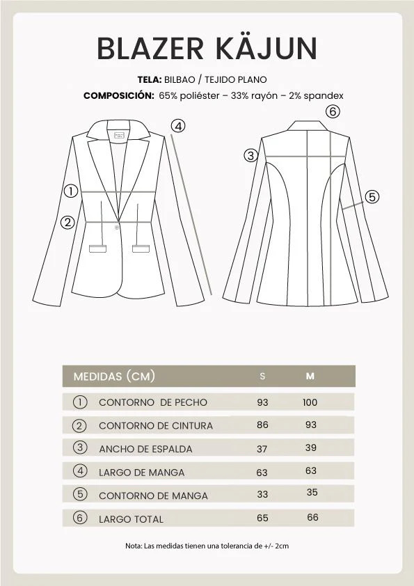 BLAZER SASTRERO ENTALLADO CON BOTON METALICO KAJUN - 2