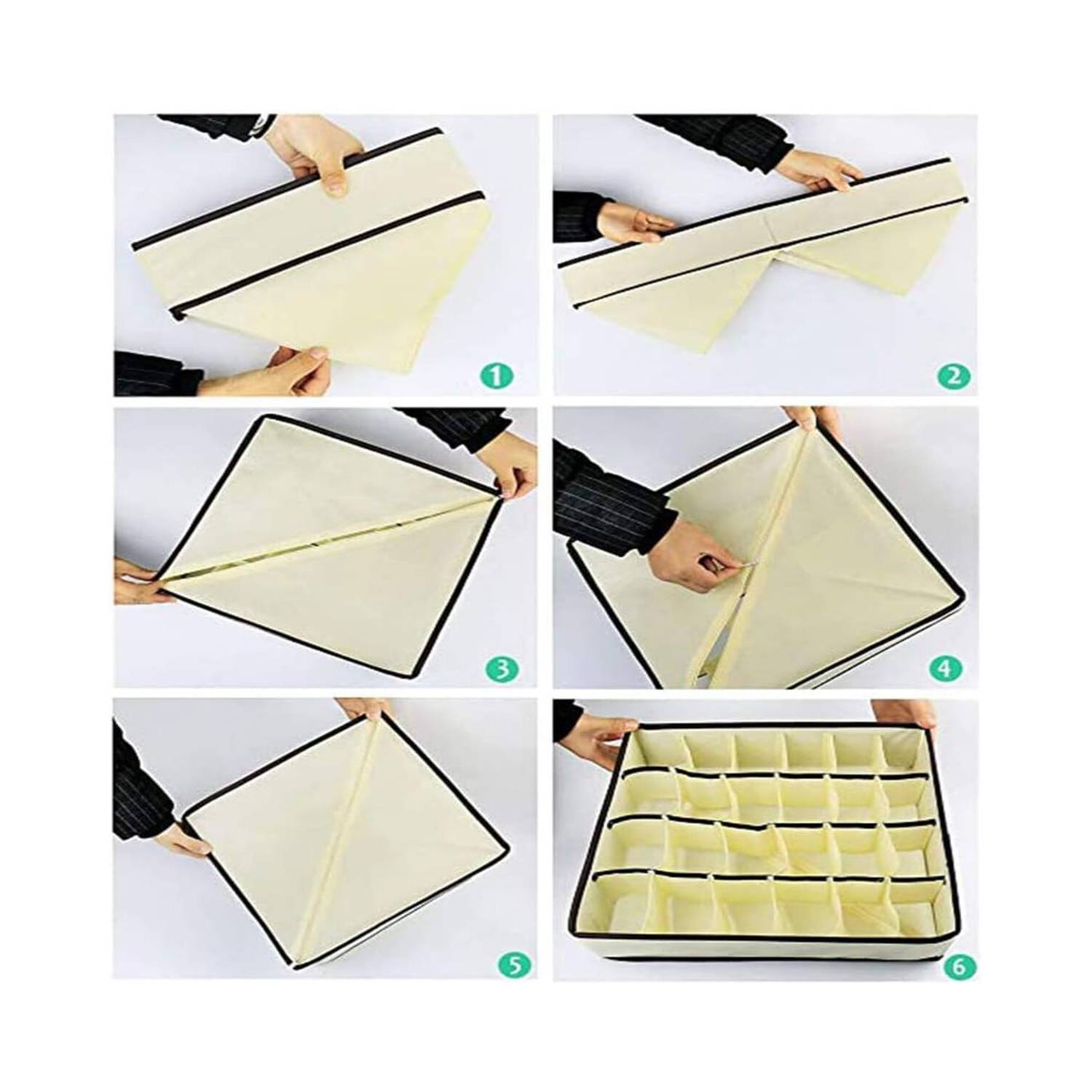 ORGANIZADOR DE ROPA INTERIOR 4 PCS - MARRÓN - 3