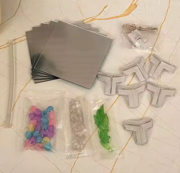 ADORNO LAMPARA ESPEJO 3D TULIPANES INFINITOS SAN VALENTÍN- LUZ CÁLIDA - 4