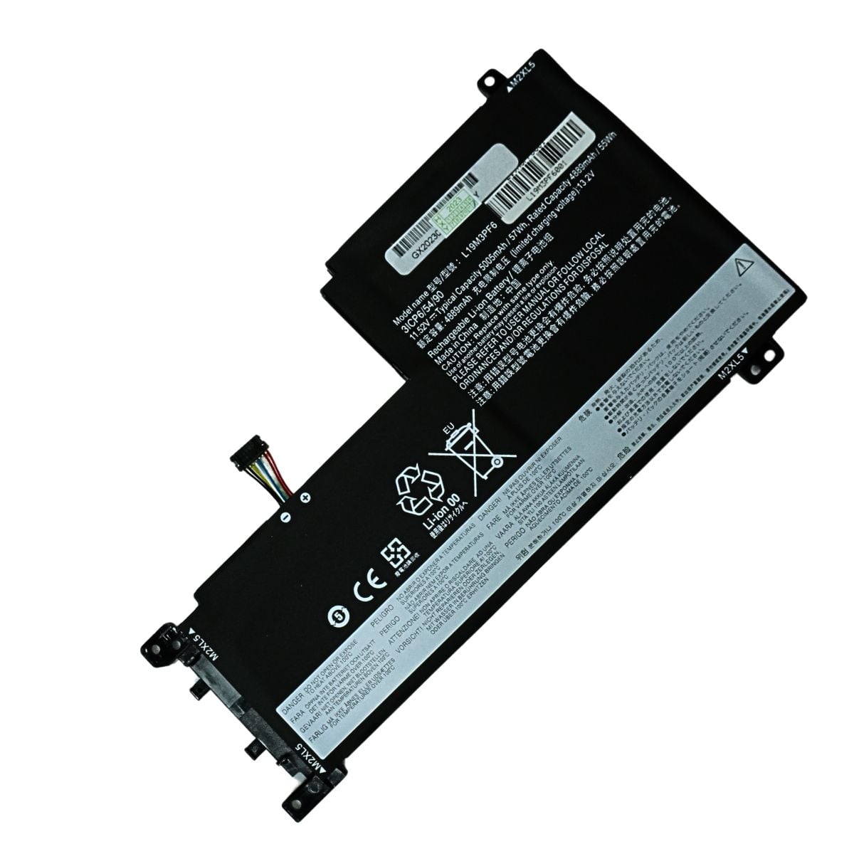 BATERÍA PARA LAPTOP LENOVO L19M3PF6 IDEAPAD 5 15IIL05 CAPACIDAD REAL 11.52V 5005MAH 57W TIPO A - 1
