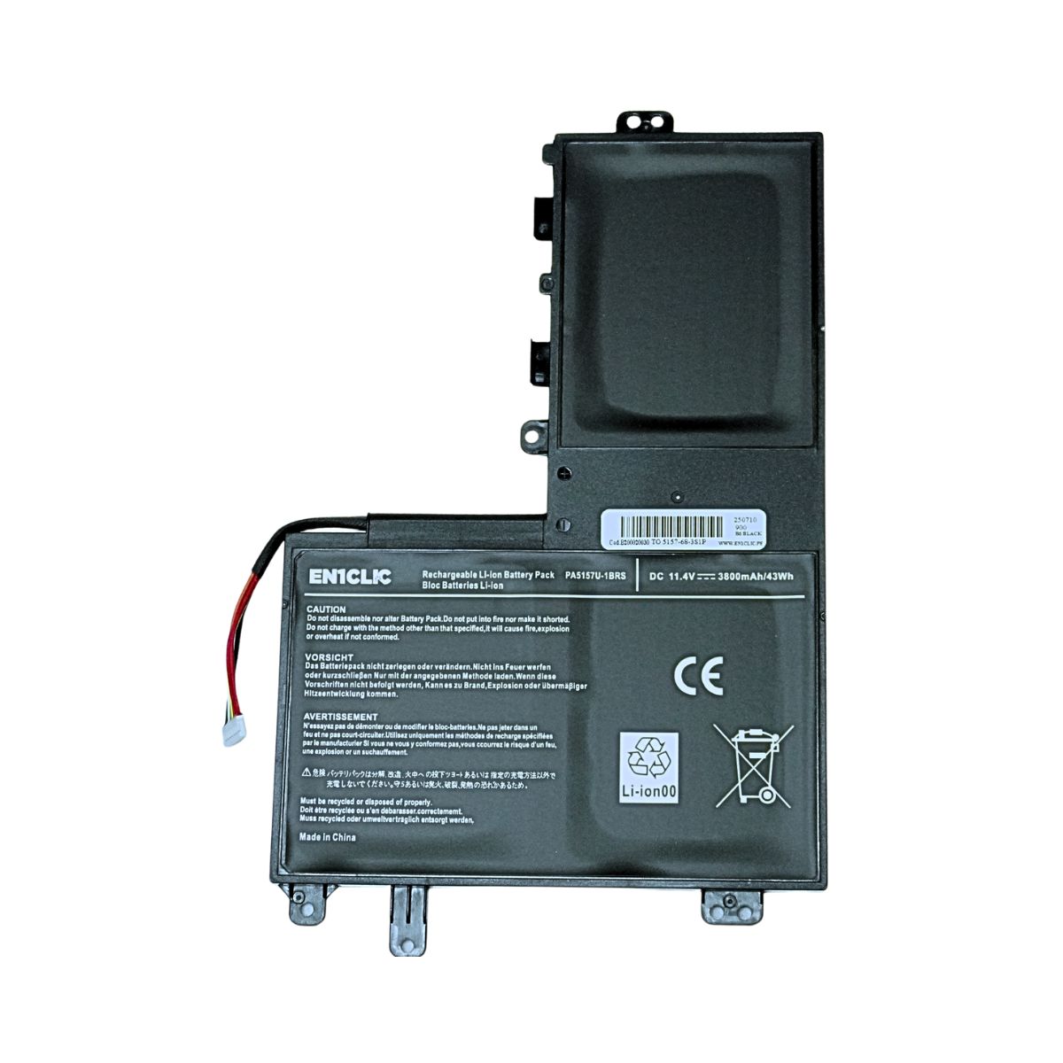 BATERÍA PARA LAPTOP TOSHIBA PA5157 E45T CAPACIDAD REAL 11.4V 3800MAH 43W - 1