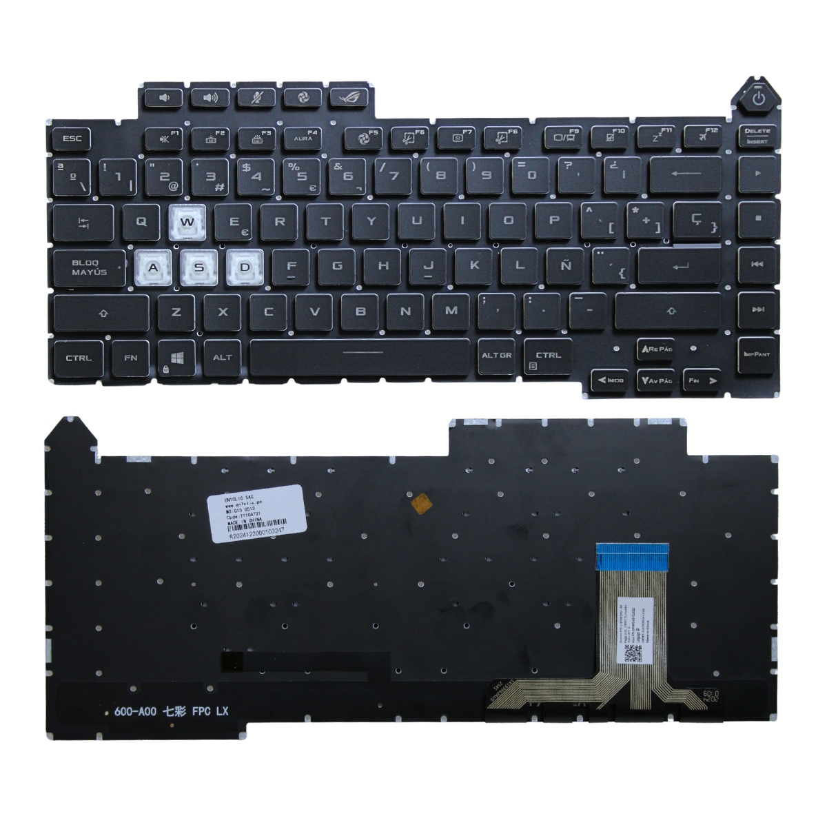 TECLADO PARA LAPTOP ASUS ROG G15 G533 G513 ILUMINADO POWER - 1