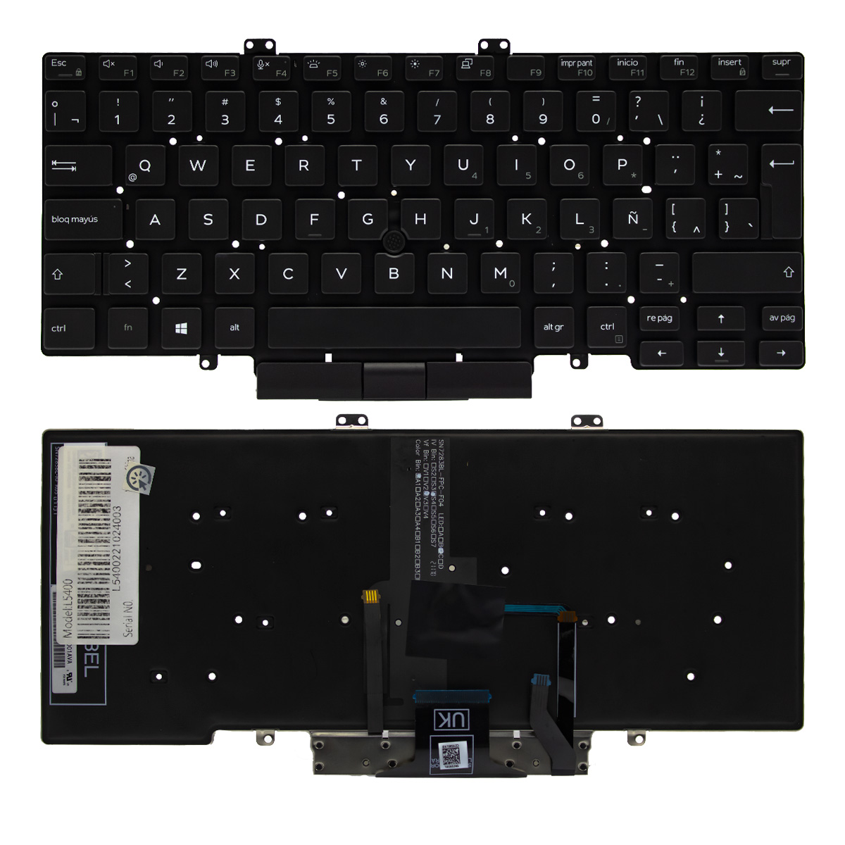 TECLADO PARA LAPTOP DELL LATITUDE 14 5400 7400 ILUMINADO - 1
