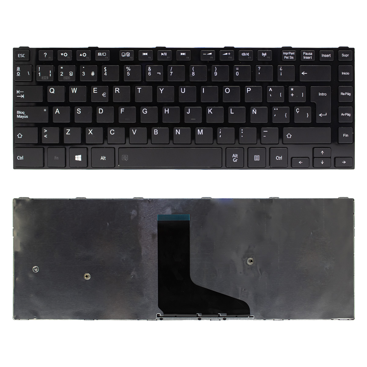 TECLADO PARA LAPTOP TOSHIBA C45 C40 L45-A DOS PERNOS DESIGUAL - 1