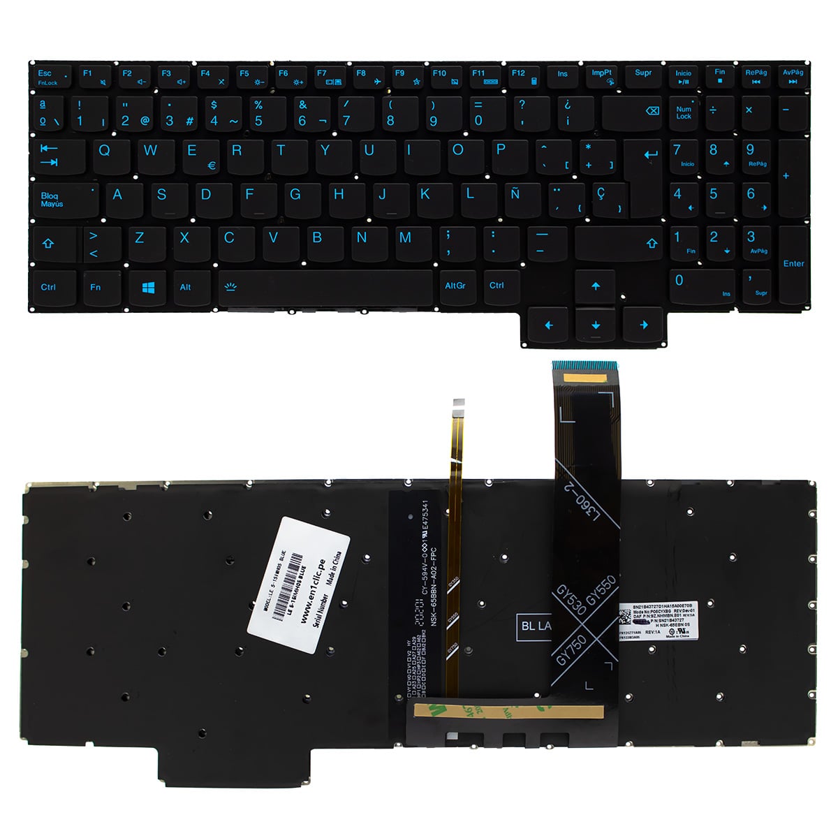 TECLADO PARA LAPTOP LENOVO LEGION 5-15IMH05H 5-15IMH05 GENUINO ILUMINADO - 1