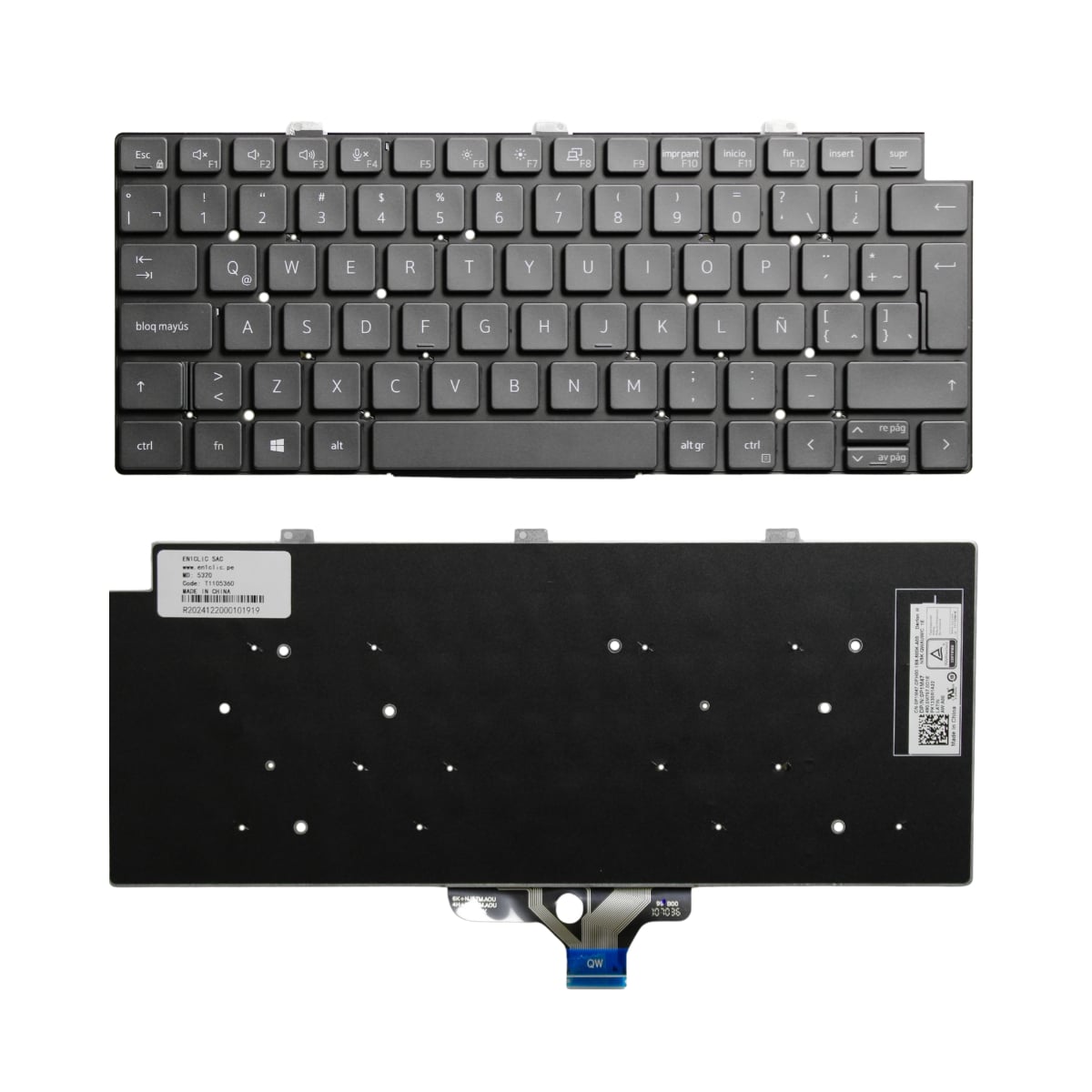 TECLADO PARA LAPTOP DELL LATITUDE 5320 7320 2-IN-1 GENUINO FLEX CHICO - 1