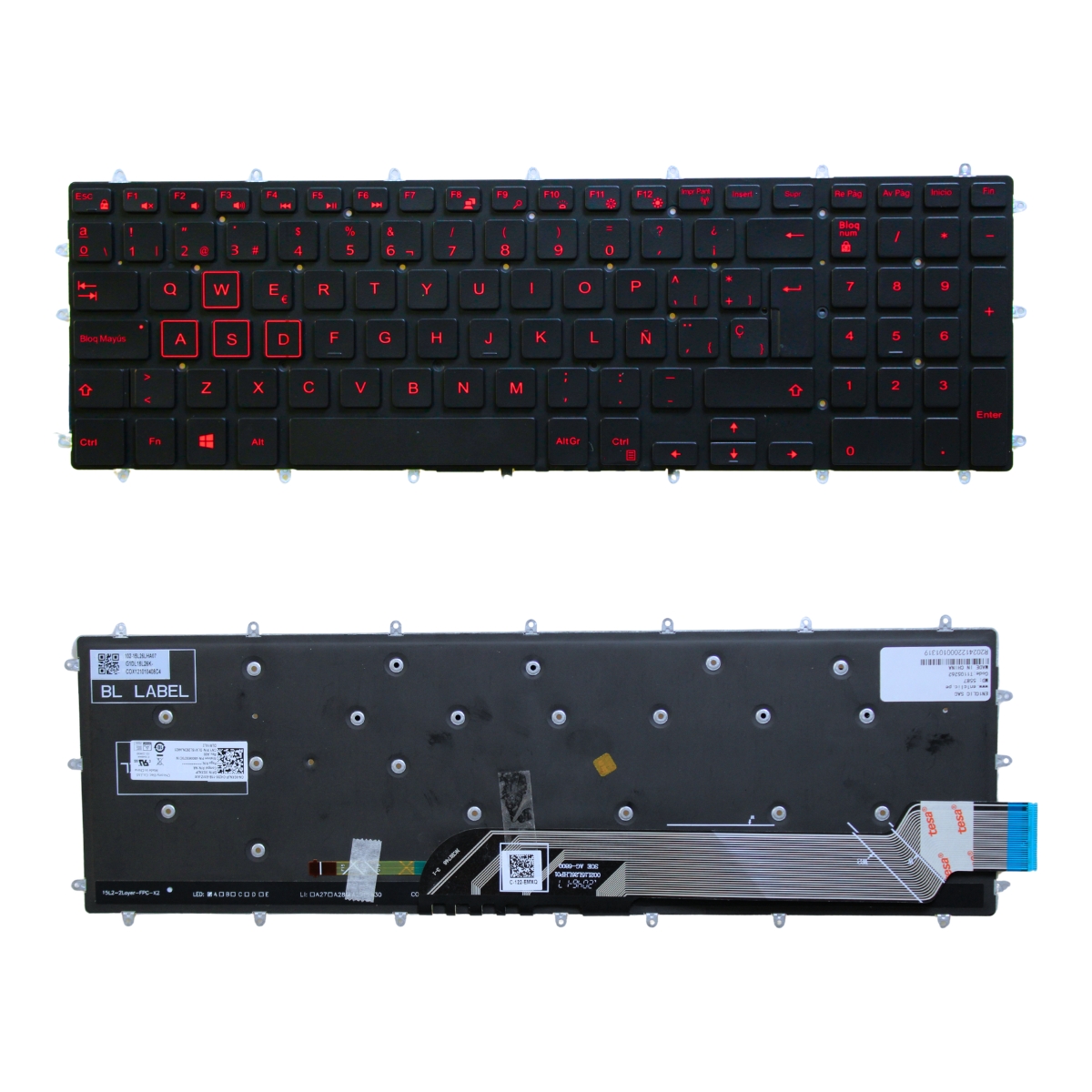 TECLADO PARA LAPTOP DELL INSPIRON 15-5565 7566 GENUINO ILUMINADO - 1
