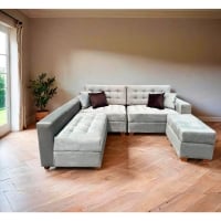 SOFA SECCIONAL MODELO LONDRES GOLDEN + COJINES DE REGALO - 1