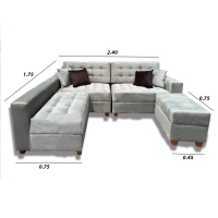 SOFA SECCIONAL MODELO LONDRES GOLDEN + COJINES DE REGALO - 4