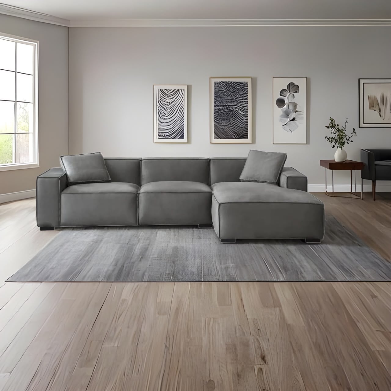 SECCIONAL DERECHO MODELO LUHAN MUEBLES PERU + COJINES DE REGALO - 1