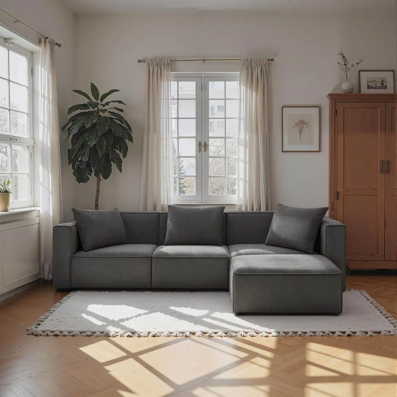 SECCIONAL MODELO LIBANO LIBRE DISPOSICIÓN MUEBLES PERU + COJINES DE REGALO - 1