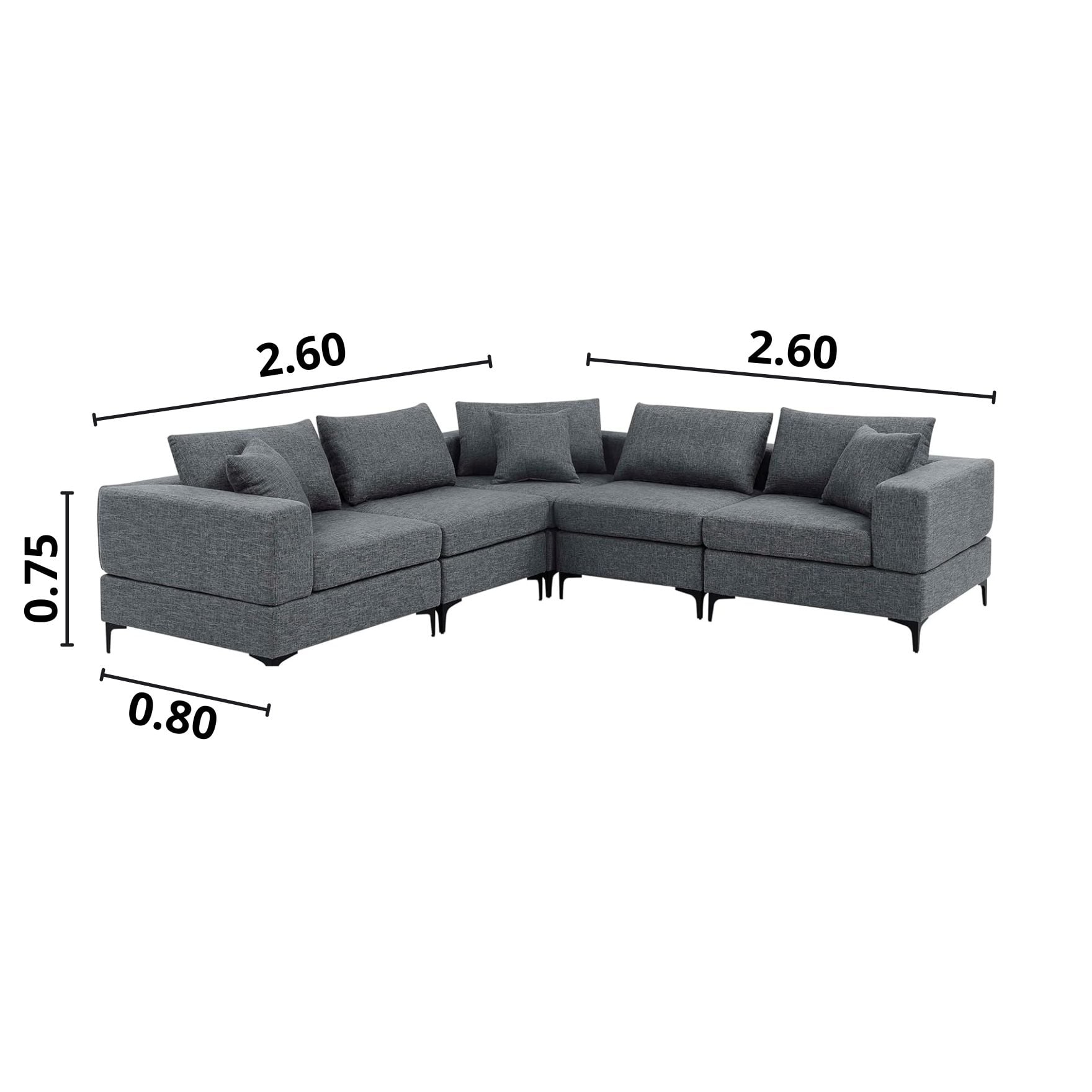SECCIONAL GAREL CON ASIENTOS MOVIBLES MUEBLES PERU + COJINES DE REGALO - 5