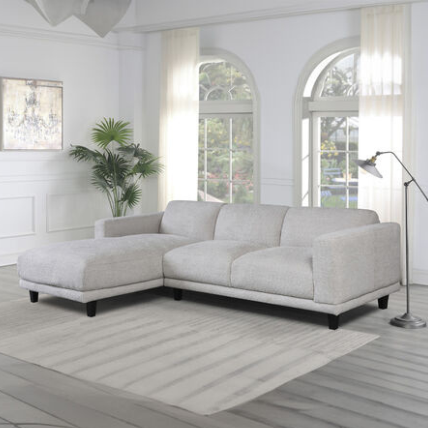 SECCIONAL MODELO LUIS CHAISE LONGUE LADO DERECHO + COJINES DE REGALO - 1