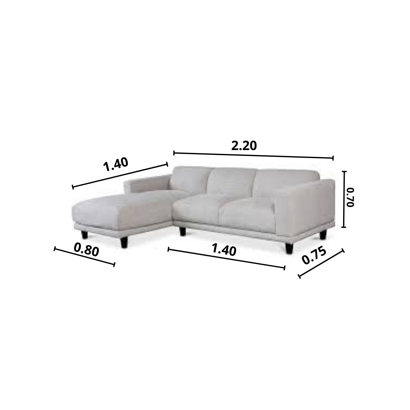 SECCIONAL MODELO LUIS CHAISE LONGUE LADO DERECHO + COJINES DE REGALO - 2