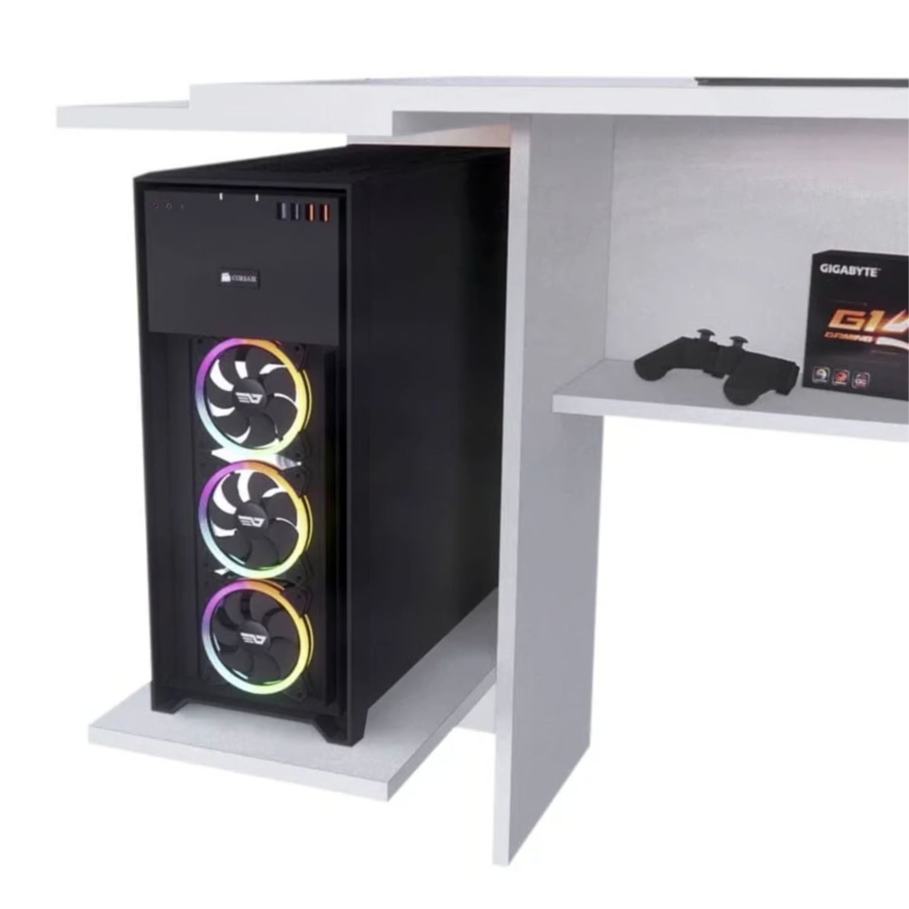 ESCRITORIO GAMER 140 CM BLANCO INNOVACIONES LUMIK - 2
