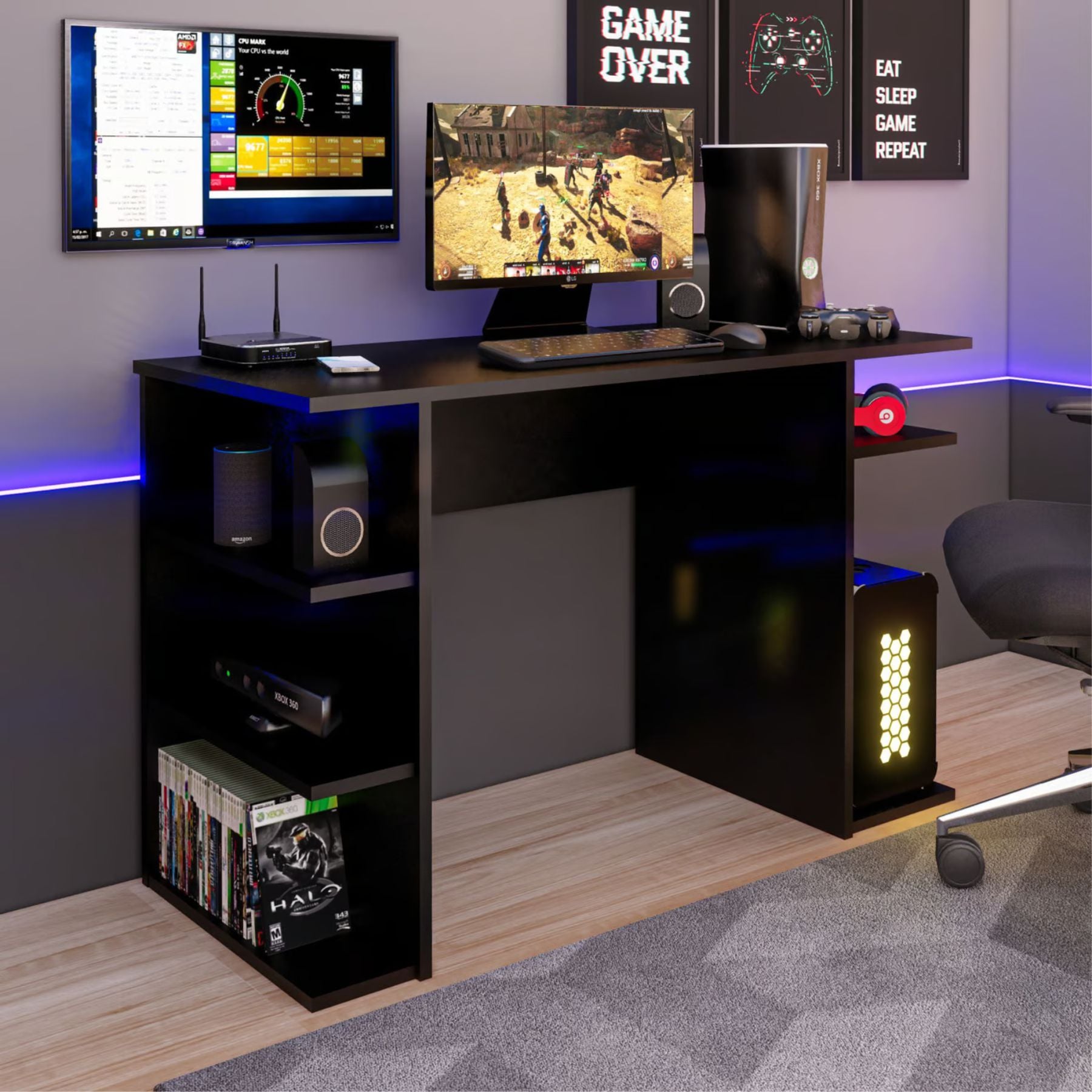 ESCRITORIO GAMER 120 CM NEGRO INNOVACIONES LUMIK - 1