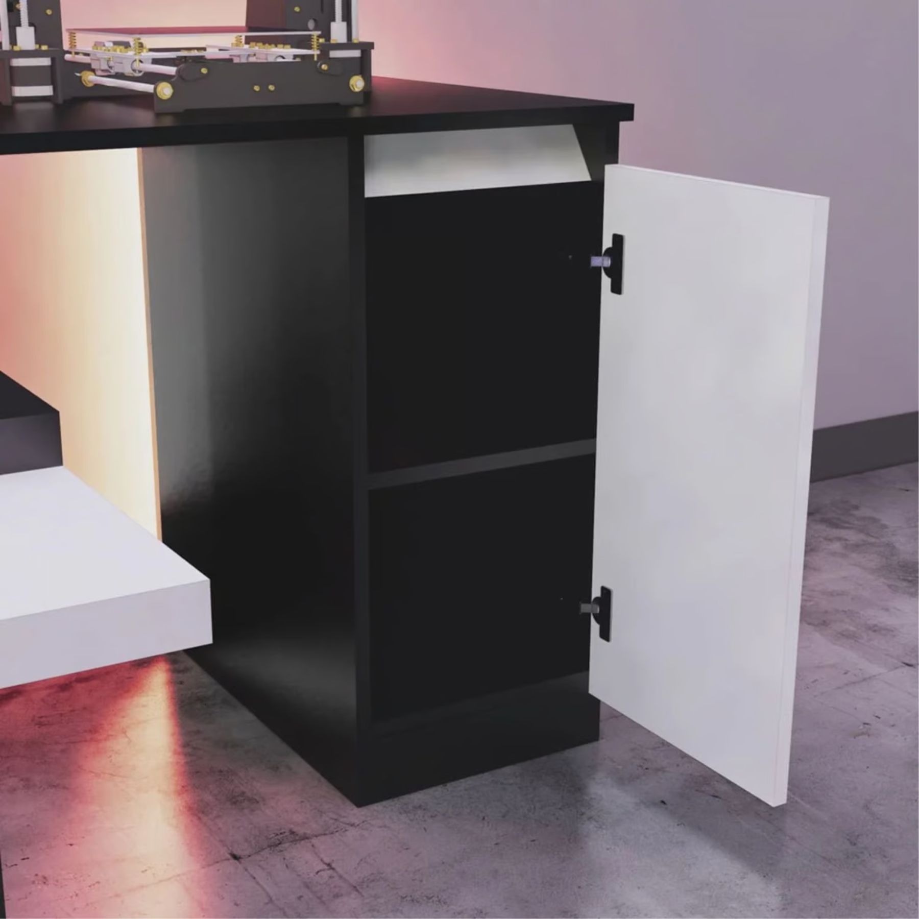 ESCRITORIO GAMER L 140/106 CM BLANCO/NEGRO INNOVACIONES LUMIK - 2