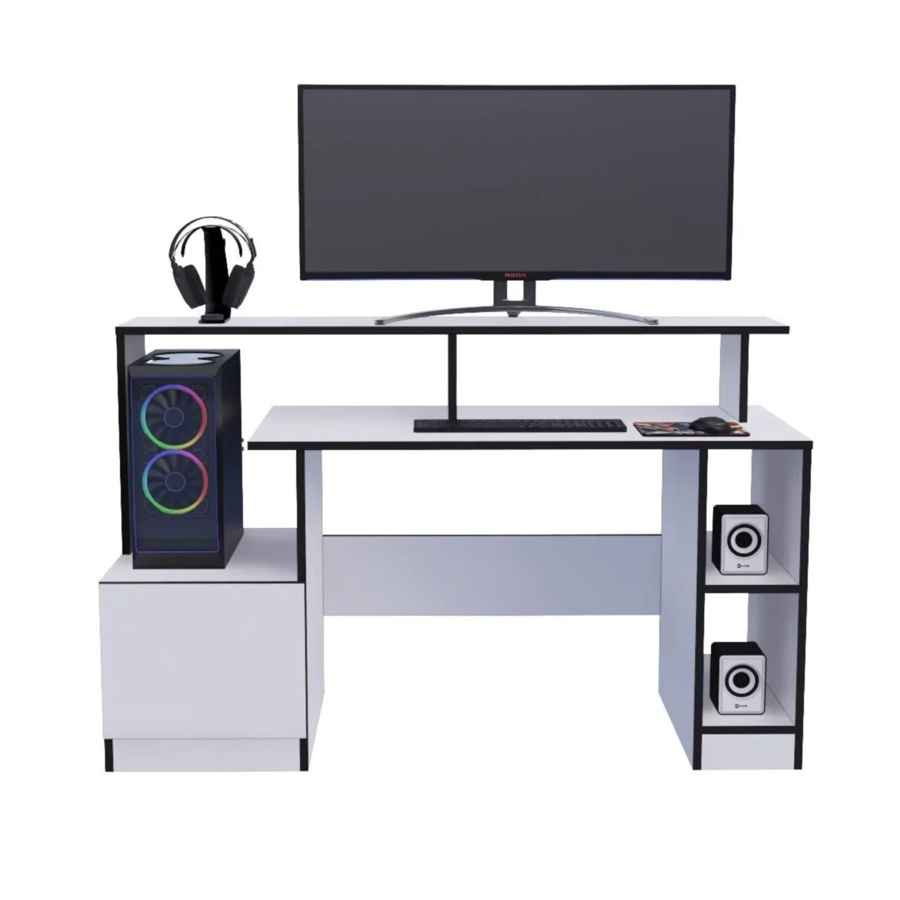 ESCRITORIO GAMER 150 CM BLANCO INNOVACIONES LUMIK - 2