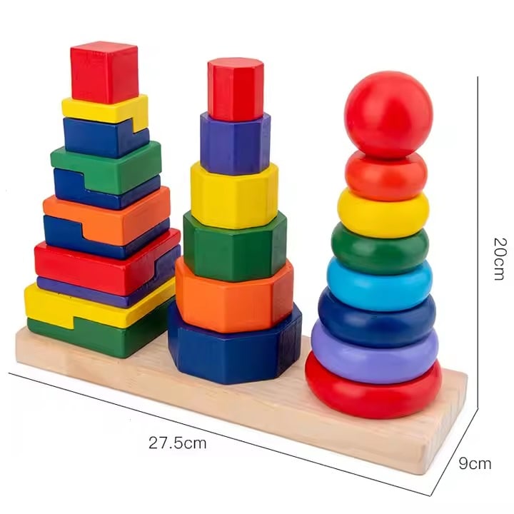 JUGUETE DIDACTICO TRIPLE TORRE APILABLE - 1