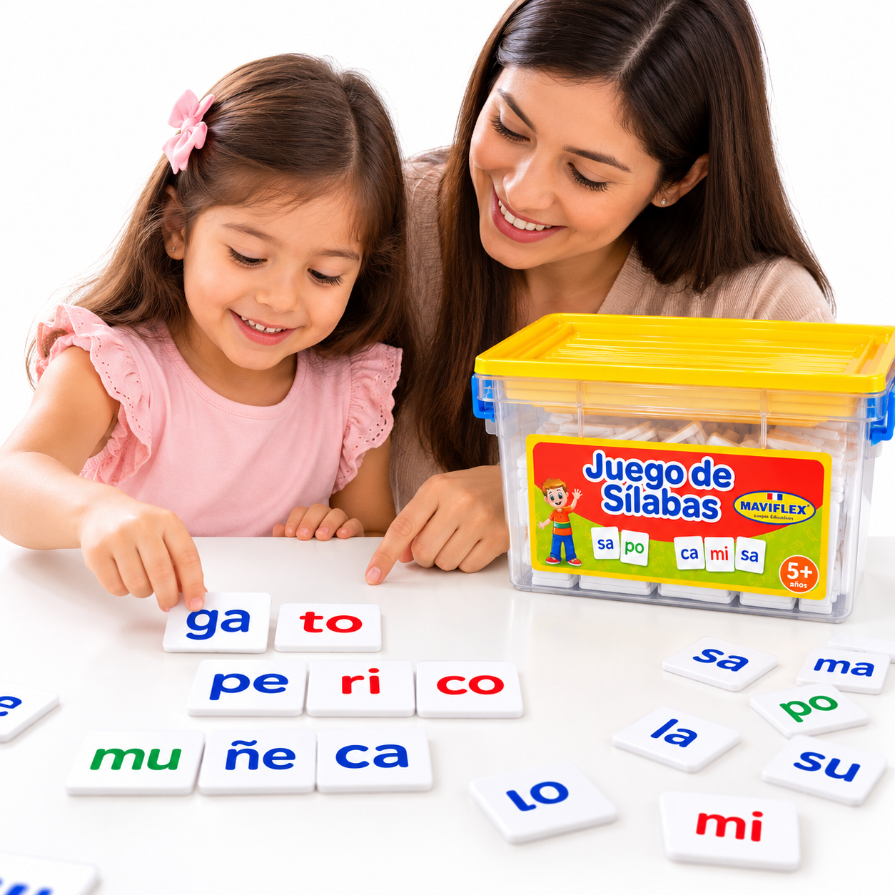 Juego Educativo de Sílabas en Acrílico – Aprende a Leer y Escribir para Niños - 1