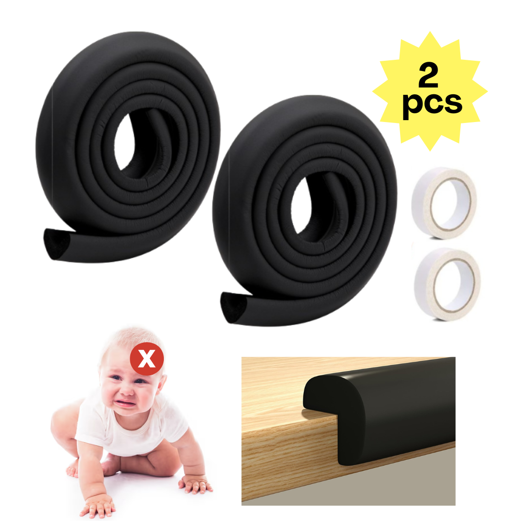 ESQUINERO PROTECTOR ANTIGOLPE NEGRO PARA BEBES Y NIÑOS 2 PCS - 3