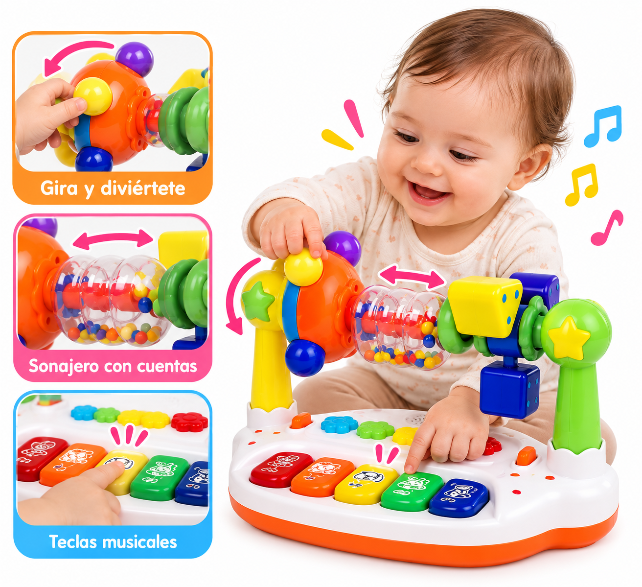 Piano Musical Multifunción Kingdom para Bebé – Juguete Didáctico Interactivo - 1