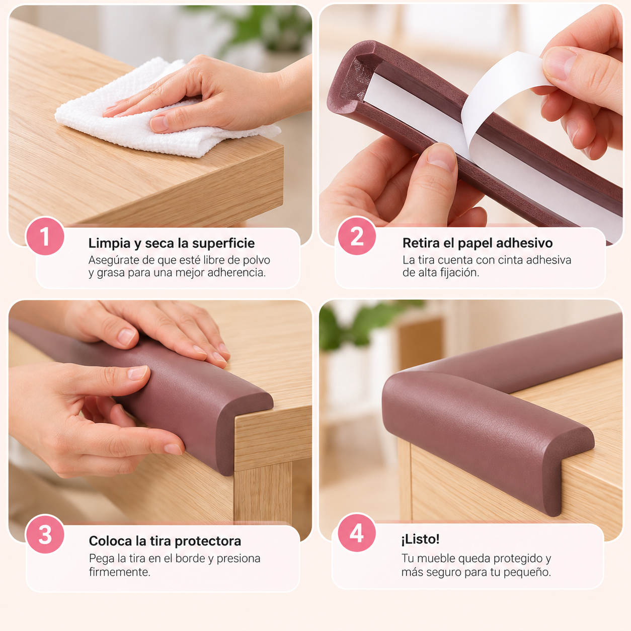 Esquinero protector de Bordes para Mesa Bebés – Seguridad Infantil 2 Rollos - 2