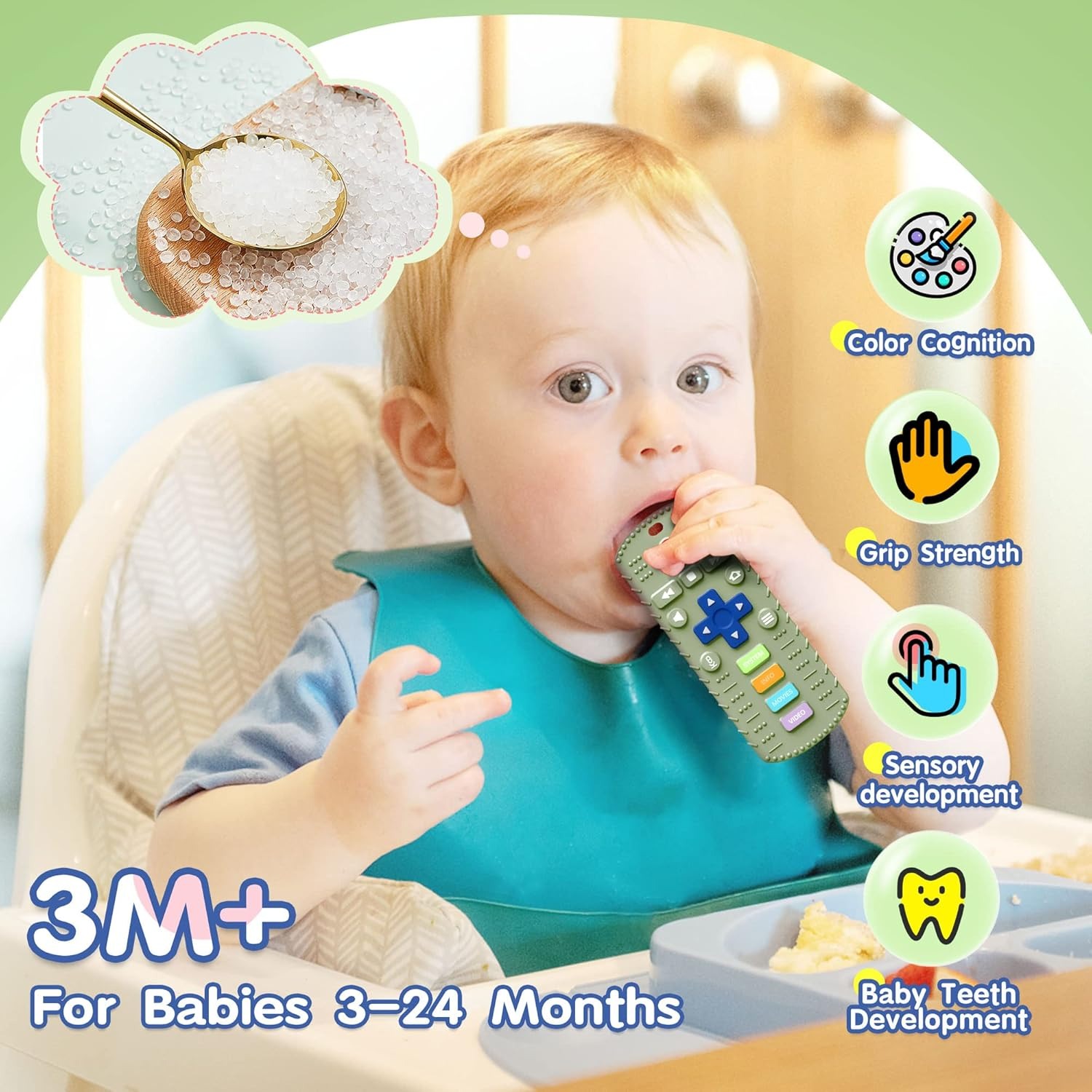 PACK MORDEDOR PARA BEBE CONTROL MORDEDOR VERDE + SONAJERO MORDEDOR PERRITO - 5