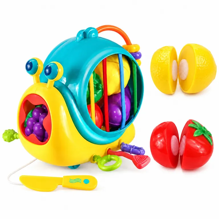 CARACOL DIDÁCTICO PARA BEBÉS CON FRUTAS DE ENCAJE - 2