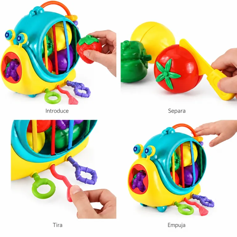 CARACOL DIDÁCTICO PARA BEBÉS CON FRUTAS DE ENCAJE - 3