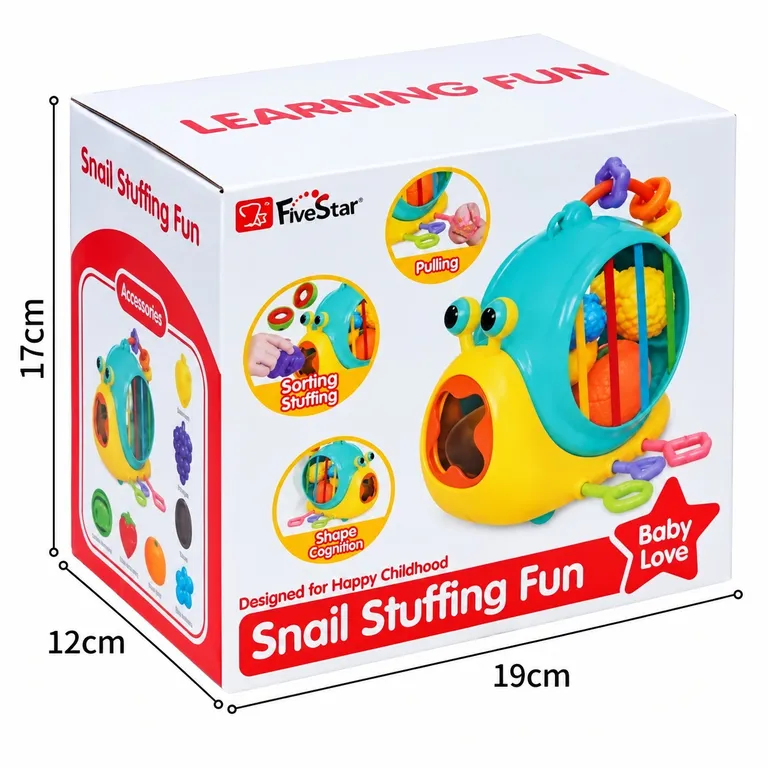 CARACOL DIDÁCTICO PARA BEBÉS CON FRUTAS DE ENCAJE - 4