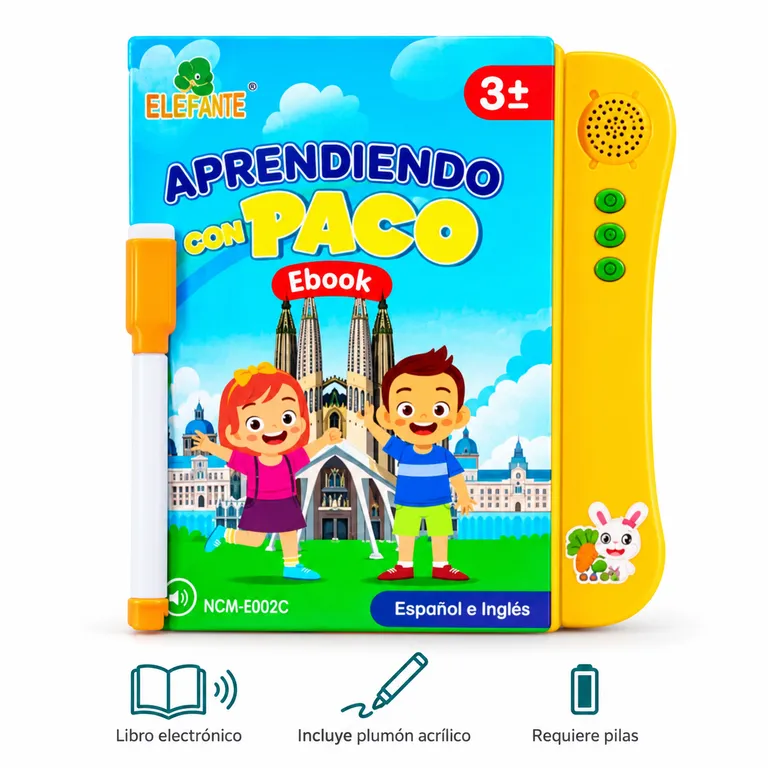 LIBRO DIDÁCTICO INTERACTIVO BILINGÜE ESPAÑOL INGLÉS – JUGUETE EDUCATIVO PARA NIÑOS - 1