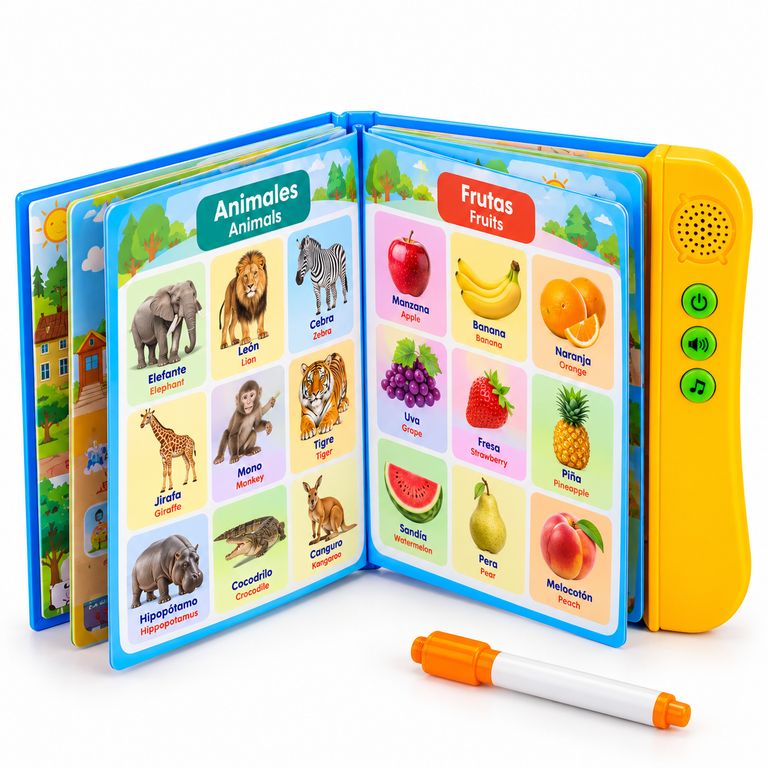 LIBRO DIDÁCTICO INTERACTIVO BILINGÜE ESPAÑOL INGLÉS – JUGUETE EDUCATIVO PARA NIÑOS - 3